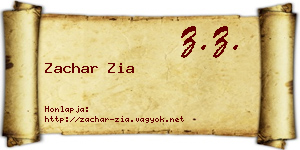 Zachar Zia névjegykártya